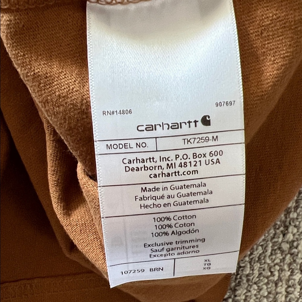 Carhartt Men's Heavyweight Longhorn Graphic T-shirt in Brown 🆕 - Picture 6 of 6